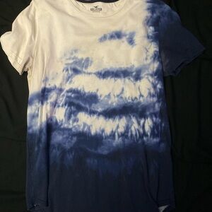 Hollister Kids Navy and White Tie-Dye Tee